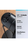 Load image into Gallery viewer, 16 Inch Black Metal Fan