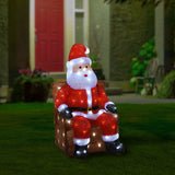 Load image into Gallery viewer, Acrylic Christmas Santa Sat in Chair Lit with 100 White LEDs