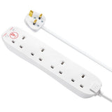 Load image into Gallery viewer, Masterplug 4 Socket 4m 13 Amp Surge Protected Extension Lead - White
