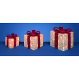 Load image into Gallery viewer, LED Glitter Parcels - 3 Piece White/Red