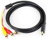 Load image into Gallery viewer, HDMI to AV HDMI to 3RCA red yellow and white audio video cable HDMI to AV 3RCA cable - black