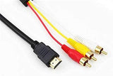Load image into Gallery viewer, HDMI to AV HDMI to 3RCA red yellow and white audio video cable HDMI to AV 3RCA cable - black