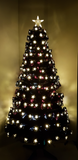 Load image into Gallery viewer, 5ft Fibre Optic Black Christmas Tree with Warm White LED Stars