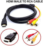 Load image into Gallery viewer, HDMI to AV HDMI to 3RCA red yellow and white audio video cable HDMI to AV 3RCA cable - black