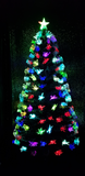 Load image into Gallery viewer, 6ft Snow Tipped Green Christmas Tree with Multi-Coloured Starbursts
