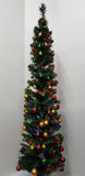 Load image into Gallery viewer, 6ft Slim Fibre Optic Green Christmas Tree with Multi-Coloured Baubles