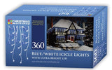 Load image into Gallery viewer, 360 LED Icicle Chaser Lights - White &amp; Blue