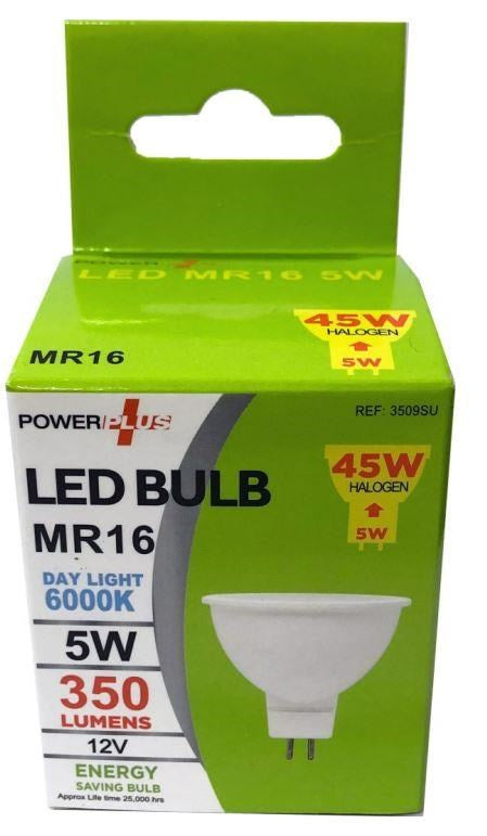 Power Plus 5W Energy Saving MR16 LED Bulb 350 Lumens 6000k