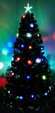 Load image into Gallery viewer, 6ft Fibre Optic Black Christmas Tree with Multi-Coloured LED Flowers