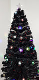 Load image into Gallery viewer, 6ft Fibre Optic Black Christmas Tree with Multi-Coloured LED Flowers