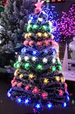 Load image into Gallery viewer, 3ft Snow Tipped Green Fibre Optic Christmas Tree with Multi-colour LED Star