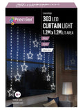 Load image into Gallery viewer, 1.2x1.2M Pin Wire Star V Curtain-White