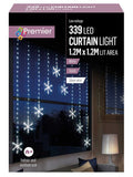 Load image into Gallery viewer, 1.2x1.2M Pin Wire Snowflake V Curtain  - White