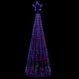 Load image into Gallery viewer, 7ft Rainbow Digital Pin Wire Cone Tree with LED Star Topper