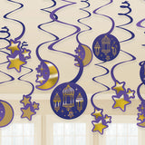 Load image into Gallery viewer, Eid Hanging Swirl Decorations 12pk