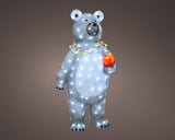 Load image into Gallery viewer, Large Outdoor LED Acrylic Grey Christmas Bear - 89cm / 150 LEDs