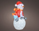 Load image into Gallery viewer, Outdoor LED Acrylic Snowman Sat on a Snowball - 70.5cm / 100 LEDs