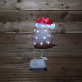 Load image into Gallery viewer, 30cm Acrylic Lit Owl Outdoor Christmas Battery Decoration With Timer In White