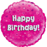 Load image into Gallery viewer, Sparkly 18&quot; Fuchsia Pink Silver Foil Helium/Air Balloon Birthday Party Decor